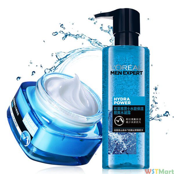欧莱雅（L'OREAL） 男士水能护肤品洗面奶套装面霜补水保湿滋润肤乳液擦
